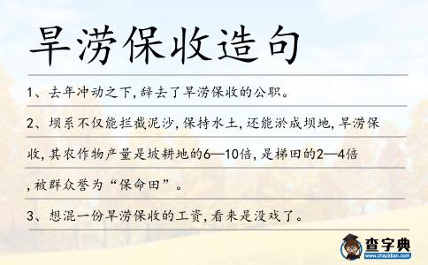 旱澇保收造句