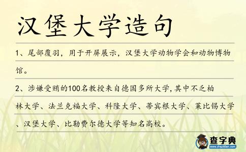 漢堡大學造句