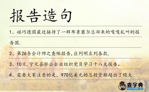 報(bào)告造句