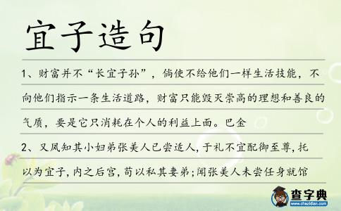 宜子造句
