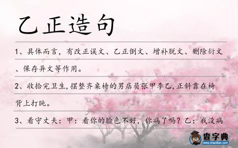 乙正造句