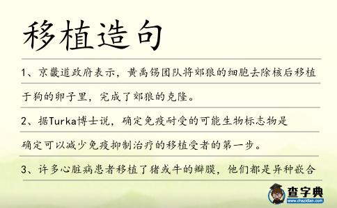 移植造句