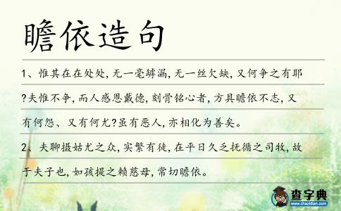 瞻依造句