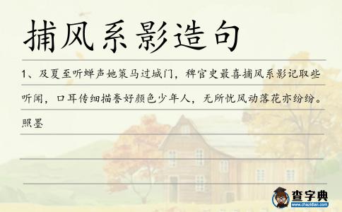 捕風(fēng)系影造句