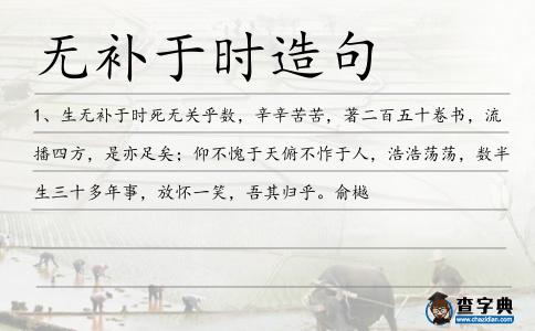 無補于時造句