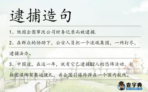 逮捕造句