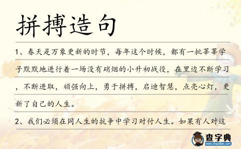拼搏造句