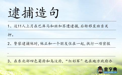 逮捕造句