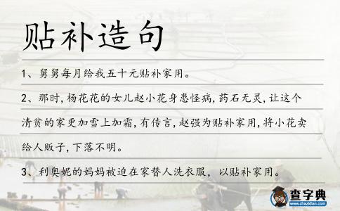 貼補(bǔ)造句