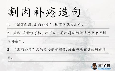 割肉補瘡造句
