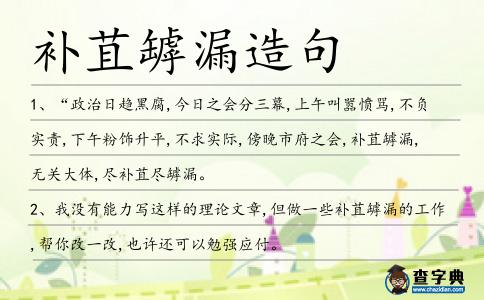 補苴罅漏造句