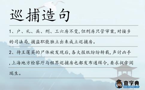巡捕造句