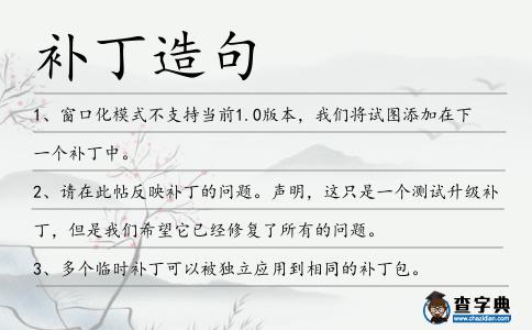 補(bǔ)丁造句