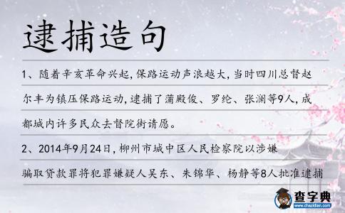 逮捕造句