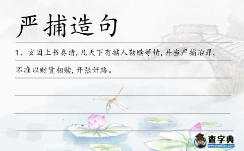 嚴(yán)捕造句