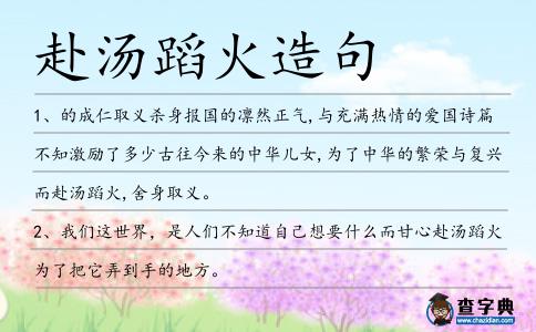 赴湯蹈火造句