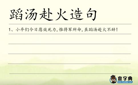 蹈湯赴火造句
