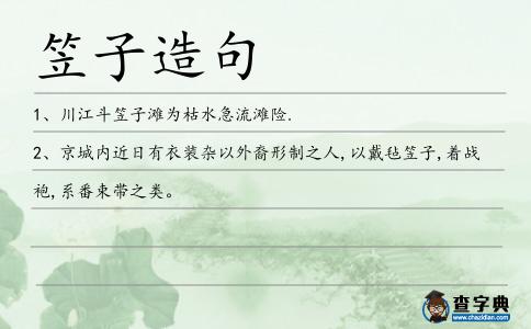 笠子造句