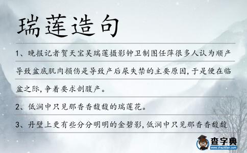 瑞蓮造句