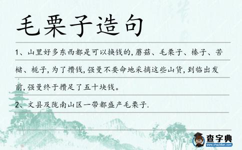 毛栗子造句