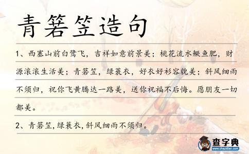 青箬笠造句