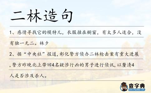 二林造句