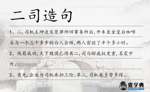 二司造句
