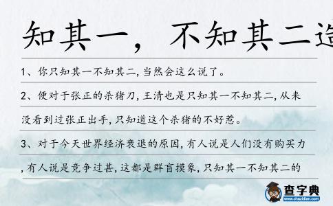 知其一,不知其二造句