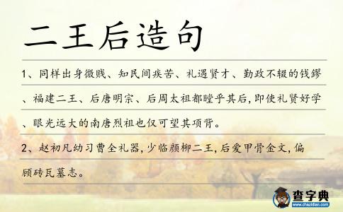 二王后造句