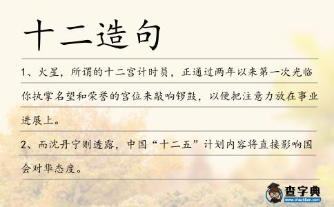 十二造句