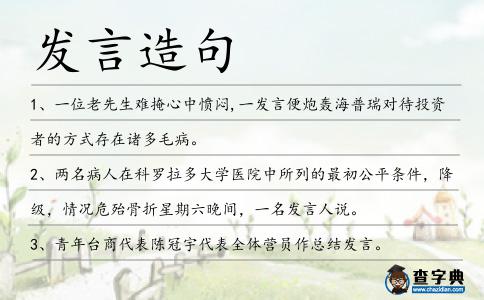 發(fā)言造句