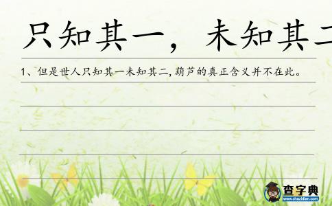 只知其一,未知其二造句