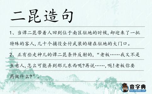 二昆造句