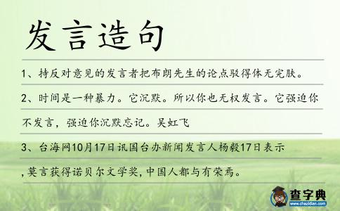 發言造句