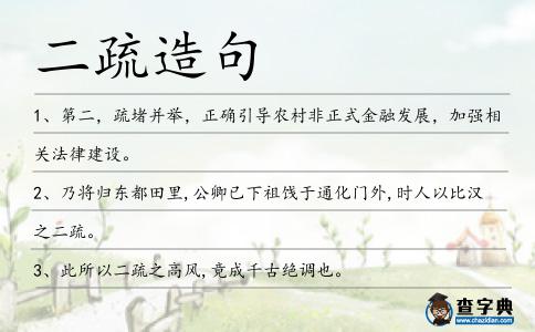 二疏造句