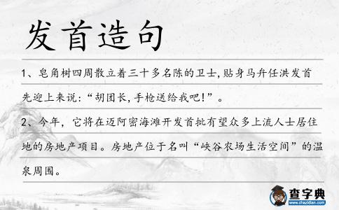 發(fā)首造句