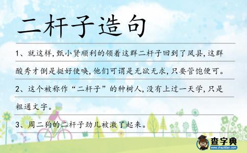 二桿子造句