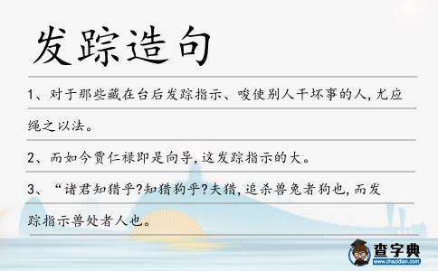 發(fā)蹤造句