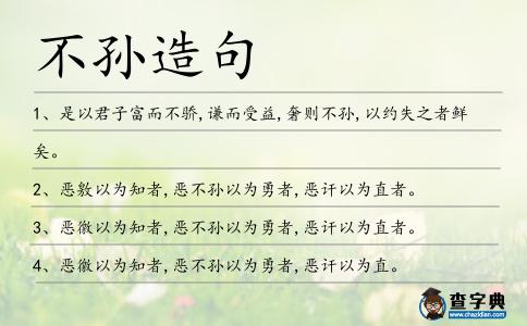 不孫造句