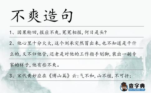 不爽造句