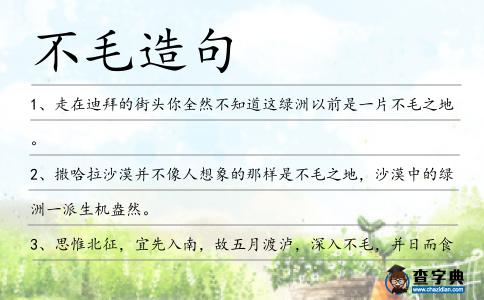 不毛造句