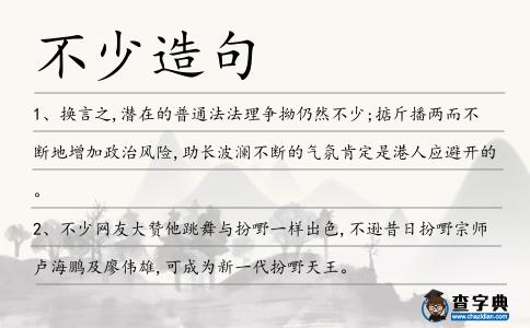 不少造句