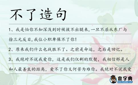 不了造句