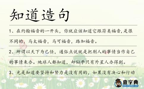 知道造句
