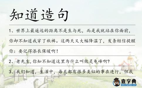 知道造句
