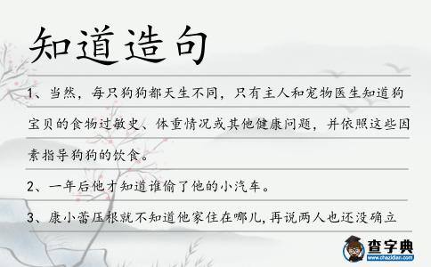知道造句