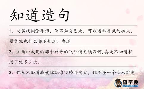 知道造句