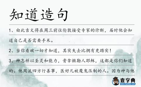 知道造句