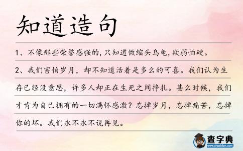 知道造句