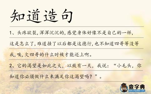 知道造句